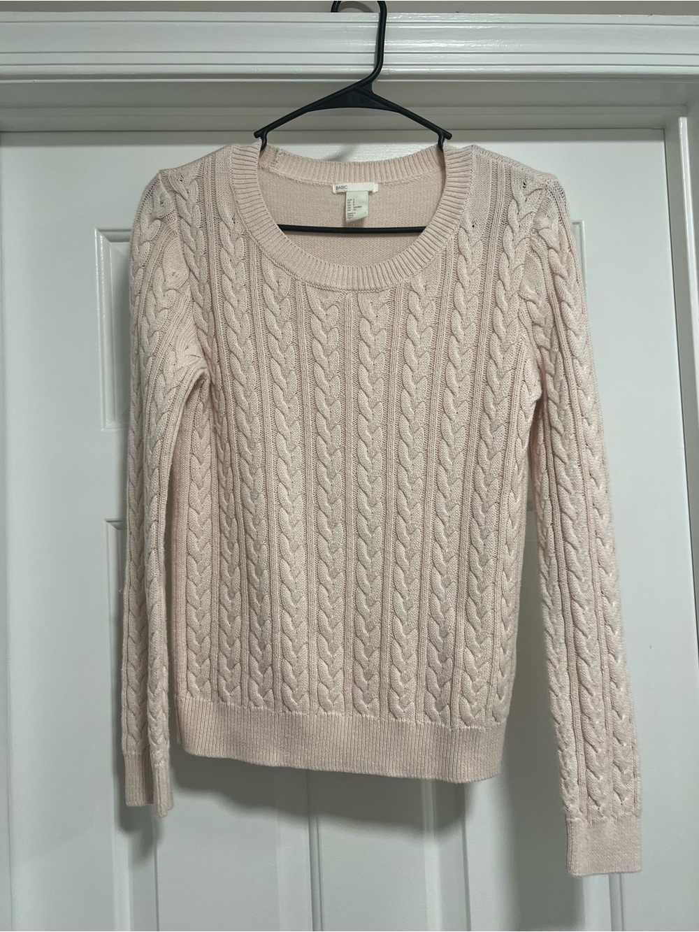 Light Pink Cable Knit Women’s Sweater